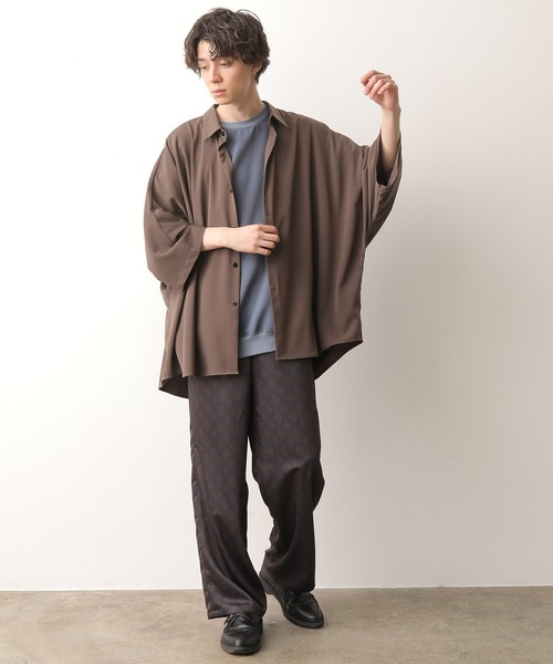 JUNRED（ジュンレッド）の「ポンチョシャツ（シャツ/ブラウス・メンズ・ブラウン/グリーン/グレー・M/L）」の5枚目の写真