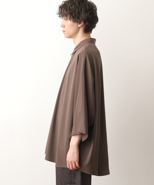 JUNRED（ジュンレッド）の「ポンチョシャツ（シャツ/ブラウス・メンズ・ブラウン/グリーン/グレー・M/L）」の6枚目の写真