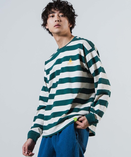 le coq sportif（ルコックスポルティフ）の「∴WEGO/別注le coq sportifボーダーTシャツ（Tシャツ/カットソー・メンズ・グリーン系その他/ブルー系その他・MEDIUM/LARGE）」の2枚目の写真