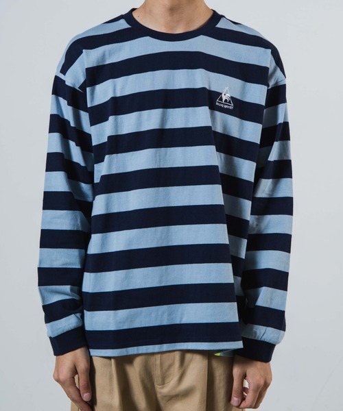 le coq sportif（ルコックスポルティフ）の「∴WEGO/別注le coq sportifボーダーTシャツ（Tシャツ/カットソー・メンズ・グリーン系その他/ブルー系その他・MEDIUM/LARGE）」の5枚目の写真