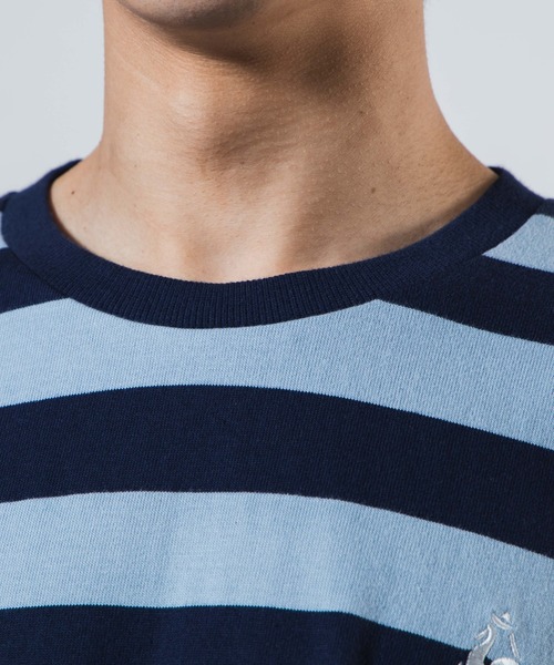 le coq sportif（ルコックスポルティフ）の「∴WEGO/別注le coq sportifボーダーTシャツ（Tシャツ/カットソー・メンズ・グリーン系その他/ブルー系その他・MEDIUM/LARGE）」の14枚目の写真