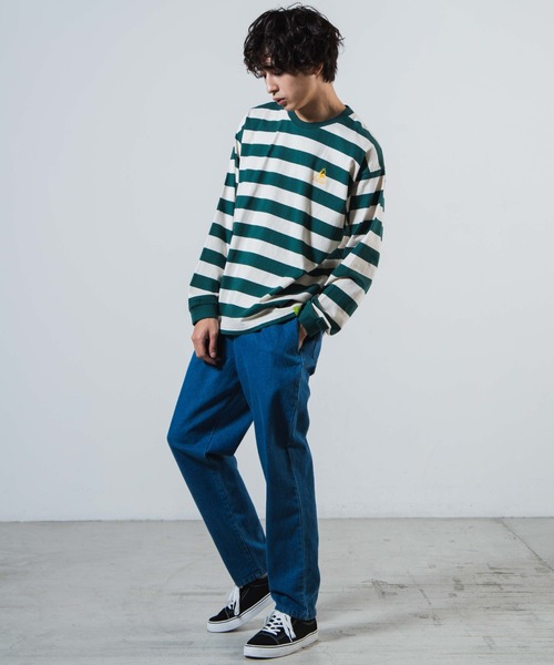 le coq sportif（ルコックスポルティフ）の「∴WEGO/別注le coq sportifボーダーTシャツ（Tシャツ/カットソー・メンズ・グリーン系その他/ブルー系その他・MEDIUM/LARGE）」の3枚目の写真