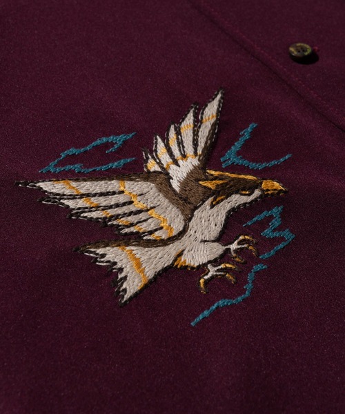 glamb（グラム）の「Needlework bowling SH / ニードルワークボウリングシャツ（シャツ/ブラウス・メンズ・ブラック/ワイン・M/S/L）」の9枚目の写真