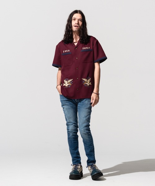 glamb（グラム）の「Needlework bowling SH / ニードルワークボウリングシャツ（シャツ/ブラウス・メンズ・ブラック/ワイン・M/S/L）」の17枚目の写真