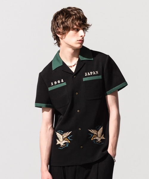 glamb（グラム）の「Needlework bowling SH / ニードルワークボウリングシャツ（シャツ/ブラウス・メンズ・ブラック/ワイン・M/S/L）」の13枚目の写真