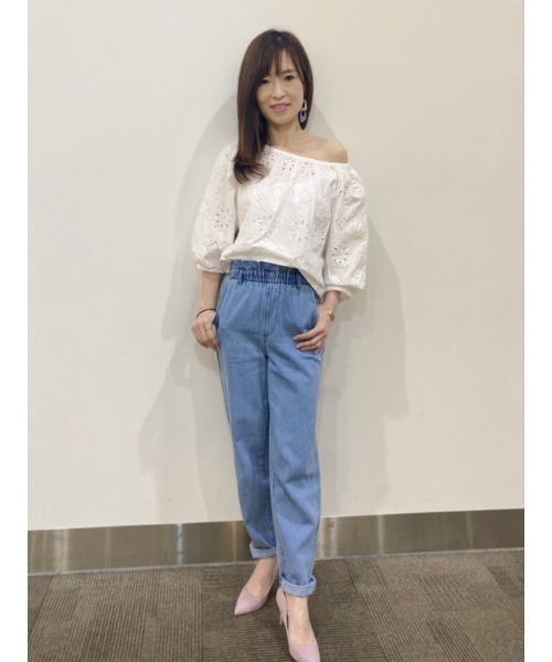 GAP（ギャップ）の「オフショルダー アイレット トップス（シャツ/ブラウス・レディース・ホワイト/ブルー/ブラック・S/M/XS/L/XXS）」の9枚目の写真