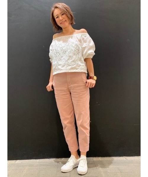 GAP（ギャップ）の「オフショルダー アイレット トップス（シャツ/ブラウス・レディース・ホワイト/ブルー/ブラック・S/M/XS/L/XXS）」の12枚目の写真