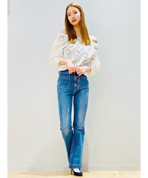 GAP（ギャップ）の「オフショルダー アイレット トップス（シャツ/ブラウス・レディース・ホワイト/ブルー/ブラック・S/M/XS/L/XXS）」の19枚目の写真