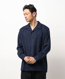 PLUS ONE（プラスワン）の「【PLUS ONE】ストレッチ長袖開襟シャツ / 吸水速乾 / UVカット（シャツ/ブラウス・メンズ）」