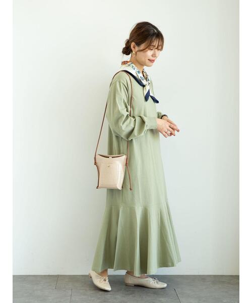 Sugar spoon（シュガースプーン）の「・SUGAR SPOON スソラッフルワンピース＊（ワンピース・レディース・ブラック/ライトベージュ/ライトカーキ/グレイッシュベージュ・FREE）」の9枚目の写真