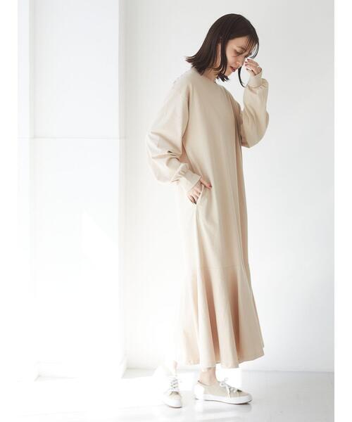 Sugar spoon（シュガースプーン）の「・SUGAR SPOON スソラッフルワンピース＊（ワンピース・レディース・ブラック/ライトベージュ/ライトカーキ/グレイッシュベージュ・FREE）」の11枚目の写真