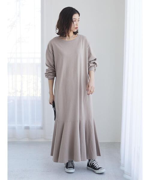 Sugar spoon（シュガースプーン）の「・SUGAR SPOON スソラッフルワンピース＊（ワンピース・レディース・ブラック/ライトベージュ/ライトカーキ/グレイッシュベージュ・FREE）」の17枚目の写真