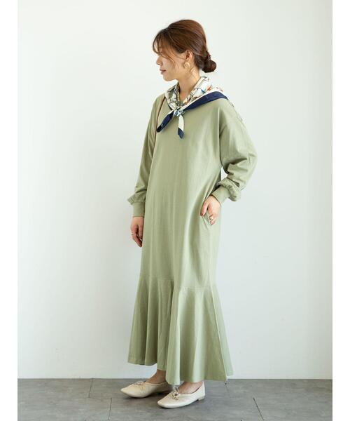 Sugar spoon（シュガースプーン）の「・SUGAR SPOON スソラッフルワンピース＊（ワンピース・レディース・ブラック/ライトベージュ/ライトカーキ/グレイッシュベージュ・FREE）」の18枚目の写真