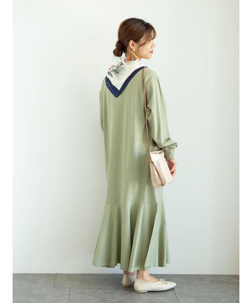 Sugar spoon（シュガースプーン）の「・SUGAR SPOON スソラッフルワンピース＊（ワンピース・レディース・ブラック/ライトベージュ/ライトカーキ/グレイッシュベージュ・FREE）」の20枚目の写真