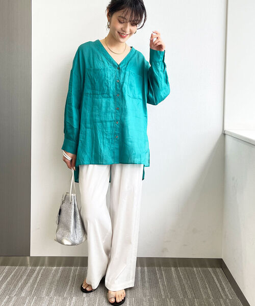 【 NOLLEY'S 】ノーリーズ ロイヤルラミーノーカラーシャツ NOLLEY'S（ノーリーズ）の「ロイヤルラミーノーカラーシャツ