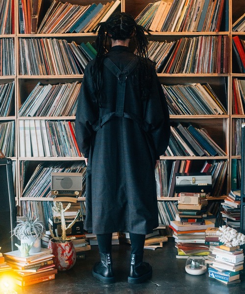 stof / 21AW/OVER SIZE BONDAGE COAT/コート/--/ウール/NVY/チェック// STOF（ストフ）の「2021秋冬 Over Sized Bondage Coat（その他アウター