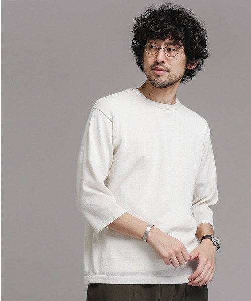 NANO universe（ナノユニバース）の「セブンカラー7分袖ニット（ニット/セーター・メンズ・ホワイト/ブラック/ネイビー・マルチサイズ）」の8枚目の写真