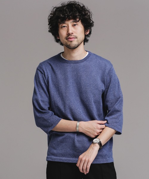 NANO universe（ナノユニバース）の「セブンカラー7分袖ニット（ニット/セーター・メンズ・ホワイト/ブラック/ネイビー・マルチサイズ）」の10枚目の写真