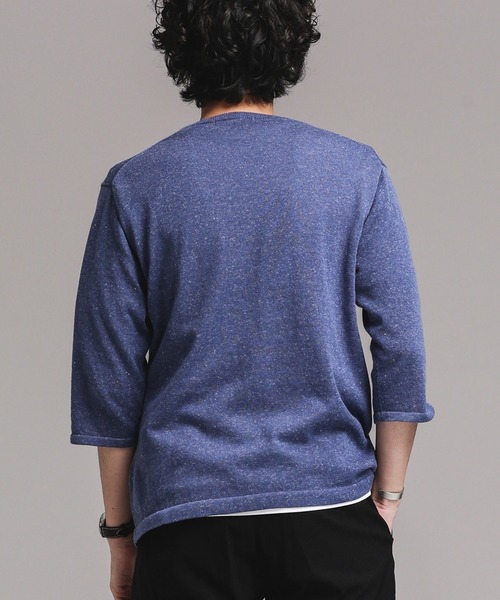 NANO universe（ナノユニバース）の「セブンカラー7分袖ニット（ニット/セーター・メンズ・ホワイト/ブラック/ネイビー・マルチサイズ）」の4枚目の写真