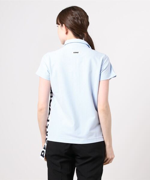 新品　PEARLY GATES サッカーストライプストレッチ半袖ポロシャツ PEARLY GATES】 サッカー ストライプ 2WAY ストレッチ 半袖