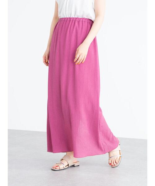 Green　Parks（グリーンパークス）の「ヨウリュウロングスカート＊（スカート・レディース・ピンク/ベージュ/グリーン・FREE）」の4枚目の写真