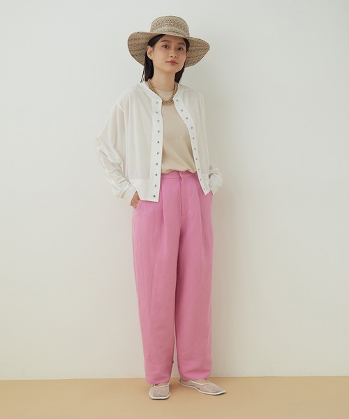 ADAM ET ROPE'（アダムエロペ）の「＜洗える＞シアーリブカーディガン（カーディガン/ボレロ・レディース・ブラック/ホワイト/ブルー/ベージュ・FREE）」の20枚目の写真