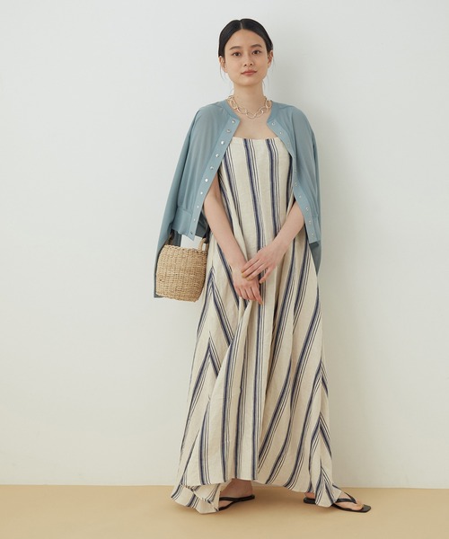 ADAM ET ROPE'（アダムエロペ）の「＜洗える＞シアーリブカーディガン（カーディガン/ボレロ・レディース・ブラック/ホワイト/ブルー/ベージュ・FREE）」の21枚目の写真