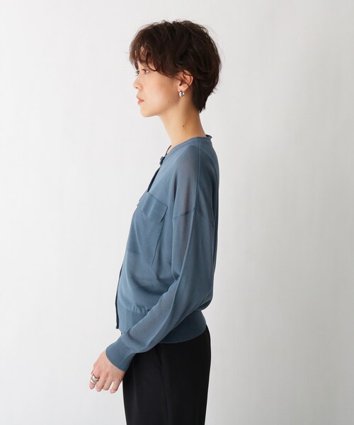 AG by aquagirl（エージーバイアクアガール）の「◆ポケットデザインシアーカーディガン（カーディガン/ボレロ・レディース・ブラック/ブルー/ダークオレンジ・38/36）」の4枚目の写真