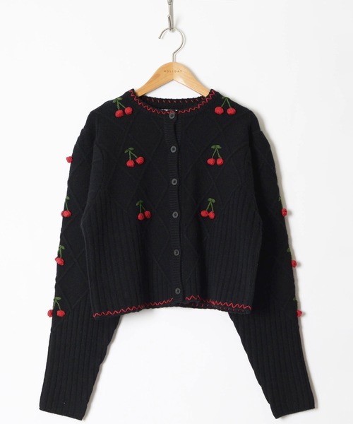 【美品】HOLIDAY ホリデイ ニット カーディガン HOLIDAY（ホリデイ）の「WOOL CASHMERE CHERRY KNIT CARDIGAN ウール