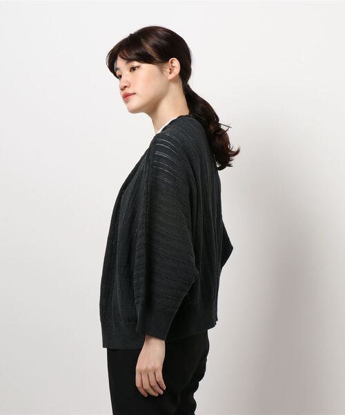 Samansa Mos2（サマンサ モスモス）の「透かしボレロカーディガン（カーディガン/ボレロ・レディース・チャコール/モカ/キナリ・ﾌﾘ-）」の4枚目の写真