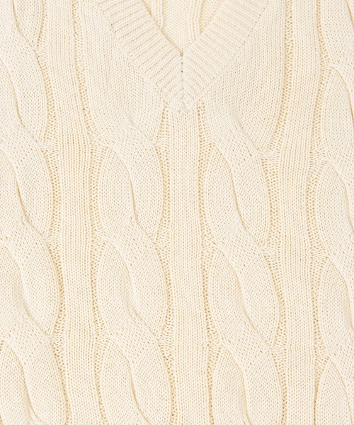 PUNYUS（プニュズ）の「ケーブルニットトップス（Tシャツ/カットソー・レディース・ブラック/アイボリー/グリーン/ライトピンク/ブルー・1/3/4/2）」の10枚目の写真