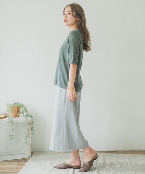 ITEMS URBANRESEARCH（アイテムズ アーバンリサーチ）の「ポロニットTシャツ（ニット/セーター・レディース・ベージュ/チャコールグレー/ブルー・FREE）」の22枚目の写真