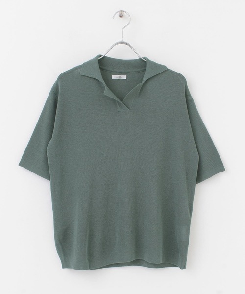 ITEMS URBANRESEARCH（アイテムズ アーバンリサーチ）の「ポロニットTシャツ（ニット/セーター・レディース・ベージュ/チャコールグレー/ブルー・FREE）」の8枚目の写真