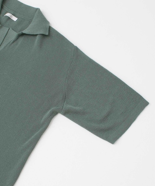 ITEMS URBANRESEARCH（アイテムズ アーバンリサーチ）の「ポロニットTシャツ（ニット/セーター・レディース・ベージュ/チャコールグレー/ブルー・FREE）」の7枚目の写真