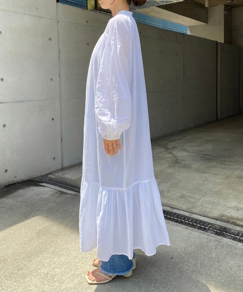 CAPRICIEUX LE'MAGE(カプリシューレマージュ)の「〈セットアイテム〉パフティアードワンピース×デニムSET(ワンピース・レディース・ホワイト/ブラック/ピンク・FREE)」の7枚目の写真