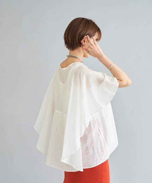 DouDou（ドゥドゥ）の「【WEB限定】ポンチョ風ブラウス（シャツ/ブラウス・レディース・ブラック/グレー/オフホワイト・FREE）」の22枚目の写真