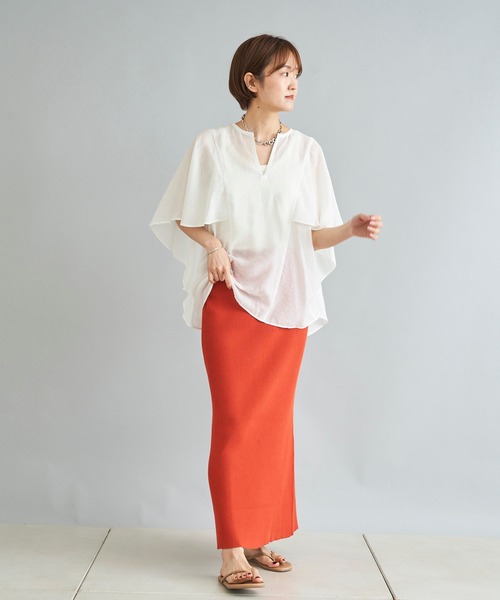 DouDou（ドゥドゥ）の「【WEB限定】ポンチョ風ブラウス（シャツ/ブラウス・レディース・ブラック/グレー/オフホワイト・FREE）」の21枚目の写真