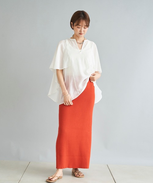 DouDou（ドゥドゥ）の「【WEB限定】ポンチョ風ブラウス（シャツ/ブラウス・レディース・ブラック/グレー/オフホワイト・FREE）」の12枚目の写真