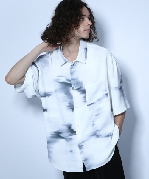 HARE（ハレ）の「サーフェイスシャツ(HARE)（シャツ/ブラウス・メンズ・ブラック/オフホワイト/ブルー・SMALL/MEDIUM）」の2枚目の写真