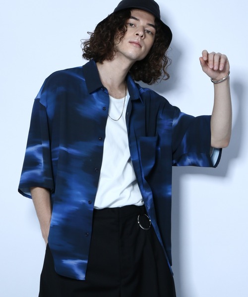 HARE（ハレ）の「サーフェイスシャツ(HARE)（シャツ/ブラウス・メンズ・ブラック/オフホワイト/ブルー・SMALL/MEDIUM）」の3枚目の写真