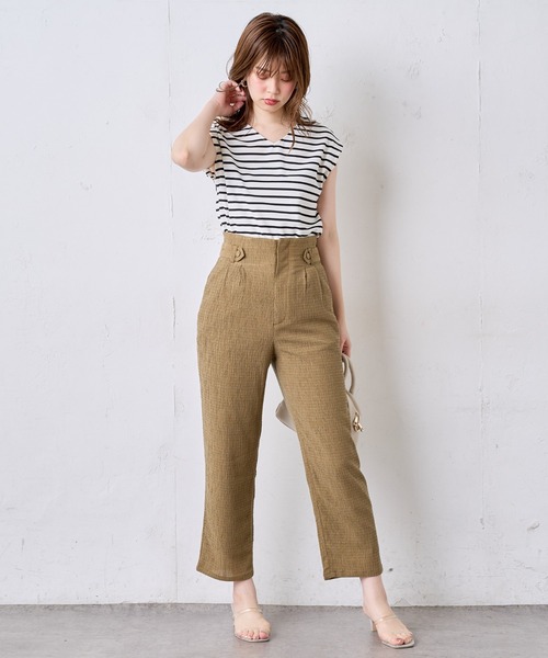 natural couture（ナチュラルクチュール）の「おしゃれタック楊柳パンツ（その他パンツ・レディース・ブラック/ベージュ/イエロー・FREE）」の12枚目の写真