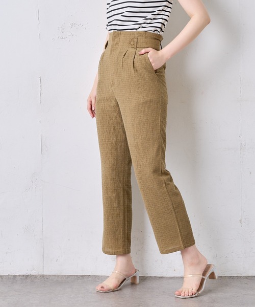 natural couture（ナチュラルクチュール）の「おしゃれタック楊柳パンツ（その他パンツ・レディース・ブラック/ベージュ/イエロー・FREE）」の19枚目の写真