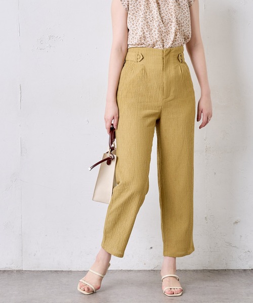 natural couture（ナチュラルクチュール）の「おしゃれタック楊柳パンツ（その他パンツ・レディース・ブラック/ベージュ/イエロー・FREE）」の6枚目の写真