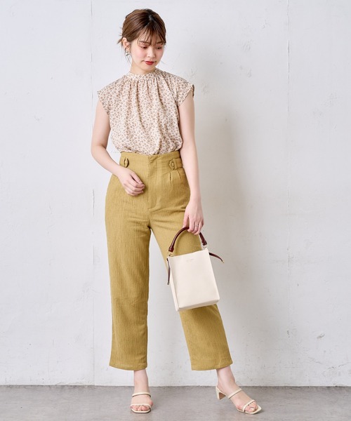 natural couture（ナチュラルクチュール）の「おしゃれタック楊柳パンツ（その他パンツ・レディース・ブラック/ベージュ/イエロー・FREE）」の17枚目の写真