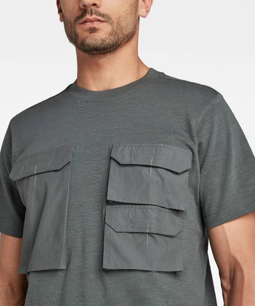 G-STAR（ジースター）の「POCKET LOOSE T-SHIRT/ルーズ/オーバーサイズ（Tシャツ/カットソー・メンズ・グレー系その他・LARGE/MEDIUM/SMALL/X-LARGE/X-SMALL）」の4枚目の写真
