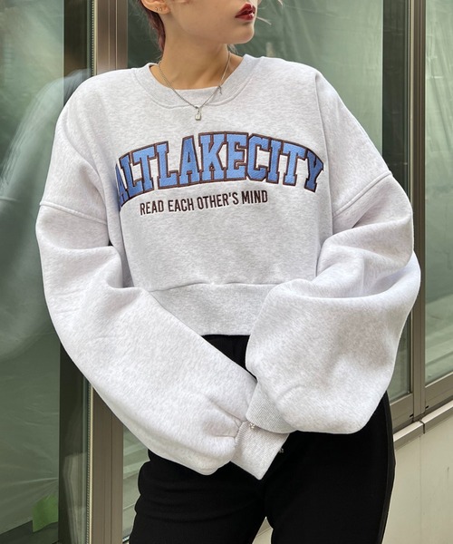 RASVOA（ラスボア）の「ＳＡＬＴＬＡＫＥＣＩＴＹクロップドトレーナー（スウェット・レディース・ブラック/グレー/ブルー/グリーン・FREE）」の3枚目の写真