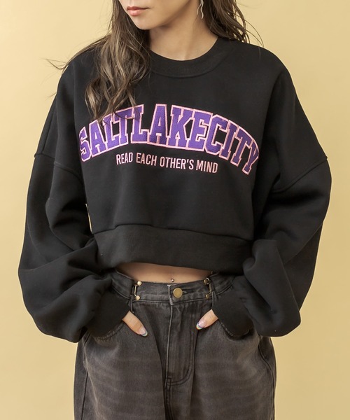 RASVOA（ラスボア）の「ＳＡＬＴＬＡＫＥＣＩＴＹクロップドトレーナー（スウェット・レディース・ブラック/グレー/ブルー/グリーン・FREE）」の10枚目の写真