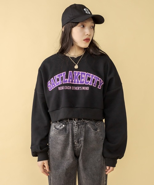 RASVOA（ラスボア）の「ＳＡＬＴＬＡＫＥＣＩＴＹクロップドトレーナー（スウェット・レディース・ブラック/グレー/ブルー/グリーン・FREE）」の6枚目の写真