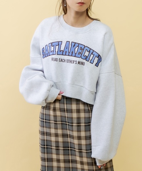 RASVOA（ラスボア）の「ＳＡＬＴＬＡＫＥＣＩＴＹクロップドトレーナー（スウェット・レディース・ブラック/グレー/ブルー/グリーン・FREE）」の11枚目の写真