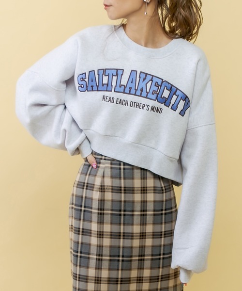 RASVOA（ラスボア）の「ＳＡＬＴＬＡＫＥＣＩＴＹクロップドトレーナー（スウェット・レディース・ブラック/グレー/ブルー/グリーン・FREE）」の12枚目の写真